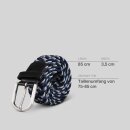 Stretchgürtel geflochten aus Stoff "Stretch" Unisex Grau/Blau/Schwarz 85cm