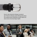 Stretchgürtel geflochten aus Stoff "Stretch" Unisex Weiß & Schwarz 85cm