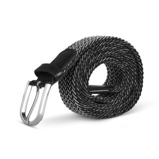 Stretchgürtel geflochten aus Stoff "Stretch" Unisex Schwarz & Grau 85cm