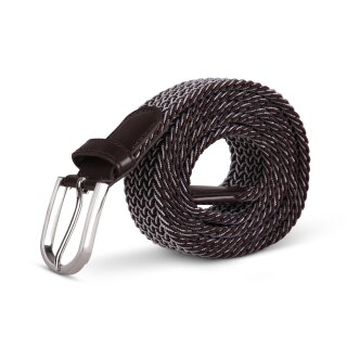 Stretchgürtel aus Stoff stufenlos Braun & Grau 85cm