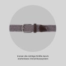 Stretchgürtel aus Stoff stufenlos Braun & Grau 85cm