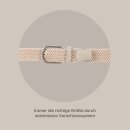 Stretchgürtel aus Stoff stufenlos Beige 105cm