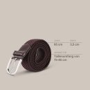 Stretchgürtel aus Stoff stufenlos Dunkelbraun 105cm