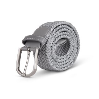 Stretchgürtel geflochten aus Stoff "Stretch" Unisex Silber 105cm