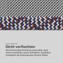 Stretchgürtel aus Stoff stufenlos Beige/Blau/Braun 105cm