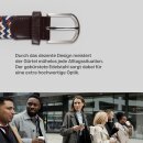 Stretchgürtel geflochten aus Stoff "Stretch" Unisex Beige/Blau/Braun 105cm