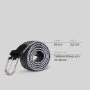 Stretchgürtel aus Stoff stufenlos Weiß & Schwarz 105cm