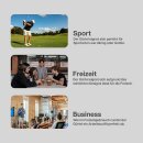 Stretchgürtel aus Stoff stufenlos Blau & Weiß 105cm