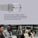 Stretchgürtel geflochten aus Stoff "Stretch" Unisex Silber 125cm