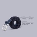 Stretchgürtel geflochten aus Stoff "Stretch" Unisex Dunkelblau 125cm