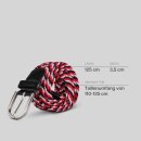 Stretchgürtel geflochten aus Stoff "Stretch" Unisex Rot/Blau/Weiß 125cm
