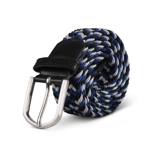 Stretchgürtel aus Stoff stufenlos Grau/Blau/Schwarz 125cm