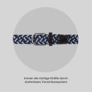 Stretchgürtel geflochten aus Stoff "Stretch" Unisex Grau/Blau/Schwarz 125cm