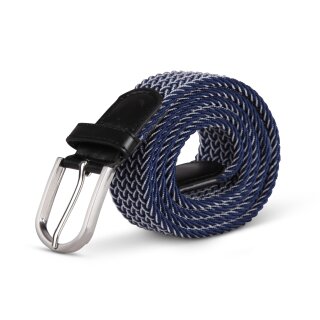 Stretchgürtel geflochten aus Stoff "Stretch" Unisex Blau & Weiß 125cm