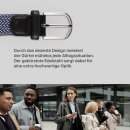 Stretchgürtel aus Stoff stufenlos Blau & Weiß 125cm
