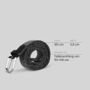 Stretchgürtel geflochten aus Stoff "Stretch" Unisex Schwarz & Grau 125cm