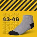 Sneaker Arbeits-Socken - 3er Pack - 43-46 - Hellgrau