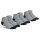 Sneaker Arbeits-Socken - 3er Pack - 43-46 - Hellgrau