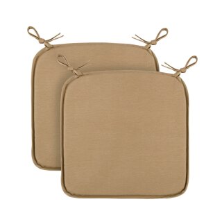 Stuhlkissen Canvas Hellbraun 38x38x2cm (2er Pack)