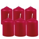 Stumpenkerzen Ø4xH6cm 6er-Pack Rubinrot