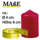 Stumpenkerzen Ø4xH6cm 6er-Pack Rubinrot