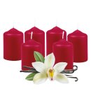Stumpenkerzen Ø4xH6cm 6er-Pack Rubinrot