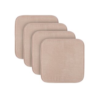 Stuhlkissen Struktur 38x38 cm Beige 4er Pack