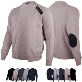 Cardigan Strickjacke - M L XL XXL meliert - beige - taupe L