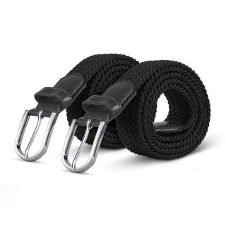 Stretchgürtel 2er Pack 105cm Schwarz