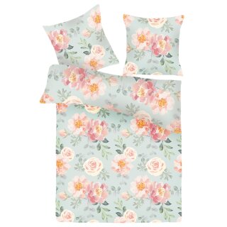 Bettwäsche-Set 2-teilig "Renforce" 135x200/80x80cm Rosina Türkis