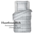 Bettwäsche-Set 2-teilig "Renforce" 135x200/80x80cm ZickZack Grau
