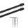 Vitragestangen ausziehbar 2er-Pack Schwarz 60-90 cm + 4 Schraubhaken