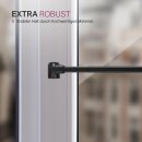Vitragestangen ausziehbar 2er-Pack Schwarz 40-60 cm + 4 Selbstklebehaken