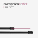 Vitragestangen 2er Pack Schwarz 60 - 90cm + 4er Klebehaken