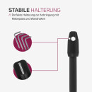 Vitragestangen 2er Pack Schwarz 60 - 90cm + 4er Klebehaken