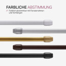 Vitragestangen 2er Pack Schwarz 60 - 90cm + 4er Klebehaken