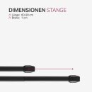 Vitragestangen ausziehbar 2er-Pack Schwarz 60-90 cm + 4 Selbstklebehaken