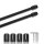 Vitragestangen 2er Pack Schwarz 60 - 90cm + 4er Klebehaken