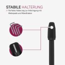 Vitragestangen ausziehbar 2er-Pack Schwarz 110-150 cm + 4 Selbstklebehaken