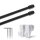 Vitragestangen ausziehbar 2er-Pack Schwarz 60-90 cm + 4 Klemmträger