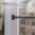 Cafehausstange Scheibenstange ausziehbar (Schrauben oder Kleben) Schwarz 75-125 cm