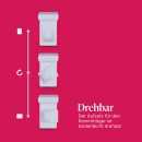 Cafehausstange Scheibenstange ausziehbar (Schrauben oder Kleben) Schwarz 50-75 cm + Klemmträger