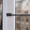 Cafehausstange Scheibenstange ausziehbar (Schrauben oder Kleben) Schwarz 75-125 cm + Klemmträger