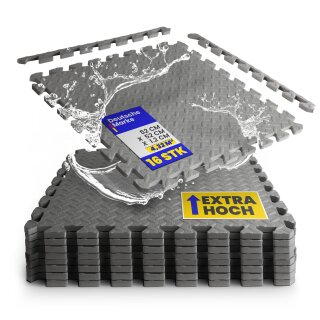 Poolunterlage Bodenschutzmatte extradick Anthrazit 52cm 16er-Pack