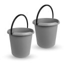Eimer 5 Liter - Kunststoffbügel Anthrazit-2er Pack...