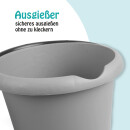 Eimer 5 Liter - Kunststoffbügel Anthrazit-2er Pack (2 Stück)