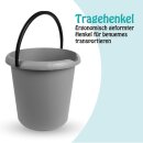 Eimer 5 Liter - Kunststoffbügel Anthrazit-3er Pack (3 Stück)