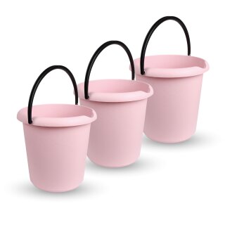 Eimer 5 Liter - Kunststoffbügel Rosa-3er Pack (3 Stück)