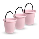 Eimer 5 Liter - Kunststoffbügel Rosa-3er Pack (3...
