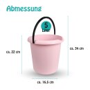 Eimer 5 Liter - Kunststoffbügel Rosa-3er Pack (3 Stück)